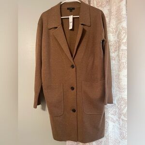 J.Crew Collared sweater-jacket in Heather Dark Camel